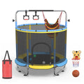 Kids & Adults Trampoline with Safety Enclosure Net Multi-Functional Leisure Sports Trampoline Indoor Outdoor Backyard Jumping Mat 6 Color Options Fun Exercise Equipment for Family