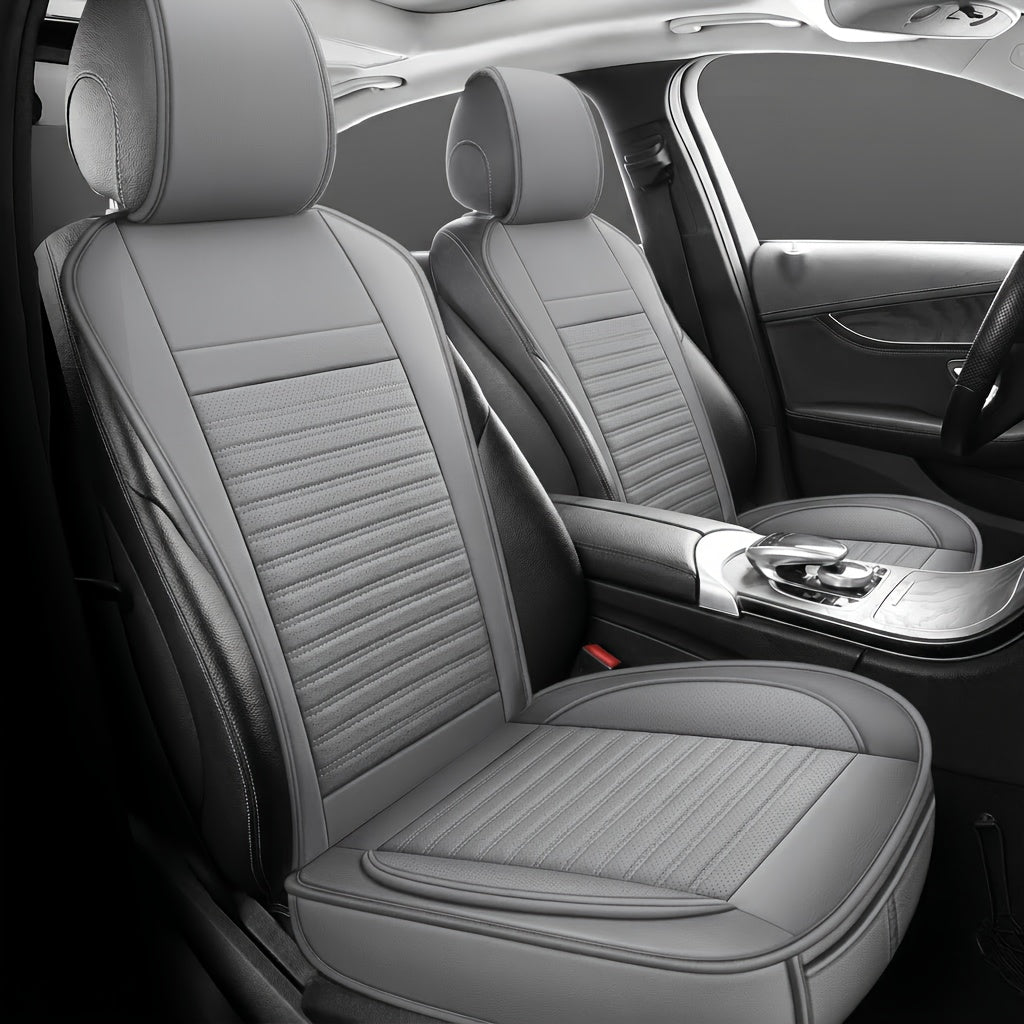 Universal Front Car Seat Covers 2 Pack Full Surround High-Back Bucket Seat Protector Anti-Slip Easy Install for Cars SUVs Trucks Multiple Colors and Styles Aero Wave Luxe Diamond Dynamic Stripe