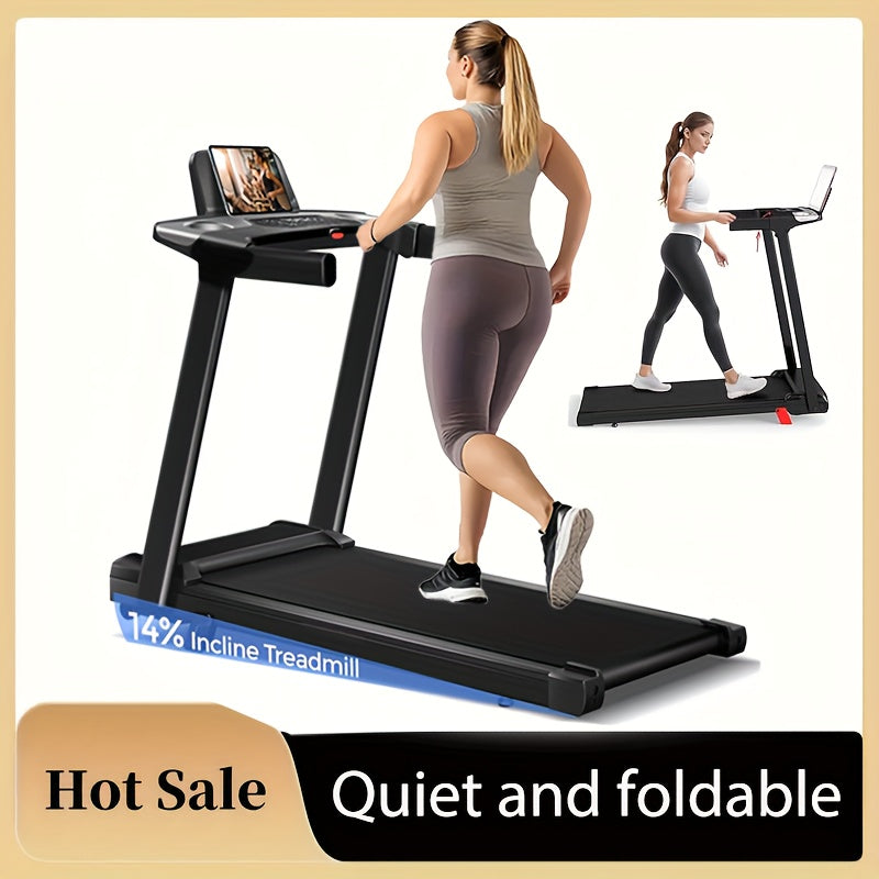 Foldable Treadmill 3-in-1 with 14% Incline & 3.0HP Quiet Motor – Portable Home Treadmill 300 LBS Capacity, Walk Jog Run Modes, Compact Walking Pad for Home Gym Apartment