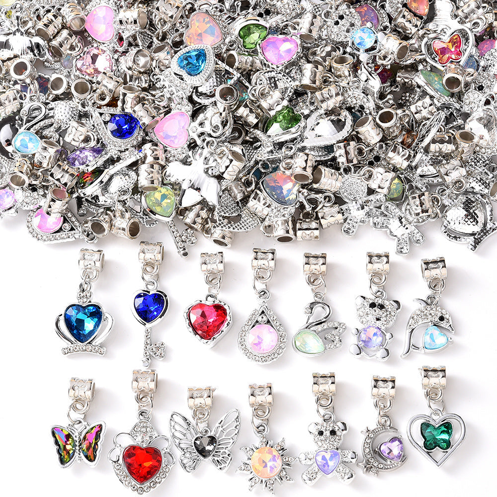 30Pcs DIY Jewelry Making Charms Pendants Bulk Zinc Alloy Vintage Colorful Mixed Assorted for Necklaces Bracelets Crafting Supplies