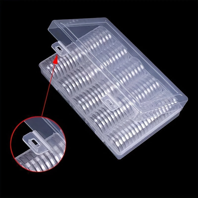Clear Coin Capsules Transparent Storage Boxes with Secure Snap Lid 100 300 Pack Bulk Coin Holder Organizer for Coins Tokens Medals Gemstones Small Collectibles Hobby Items