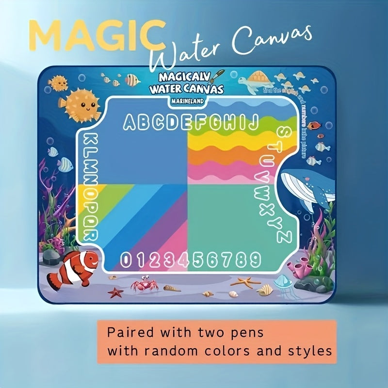 Water Drawing Mat for Kids Reusable Magic Painting Canvas Mess-Free Art Toy Set Ages 3+ Large 80x60cm Ocean Animal Designs Gift Box