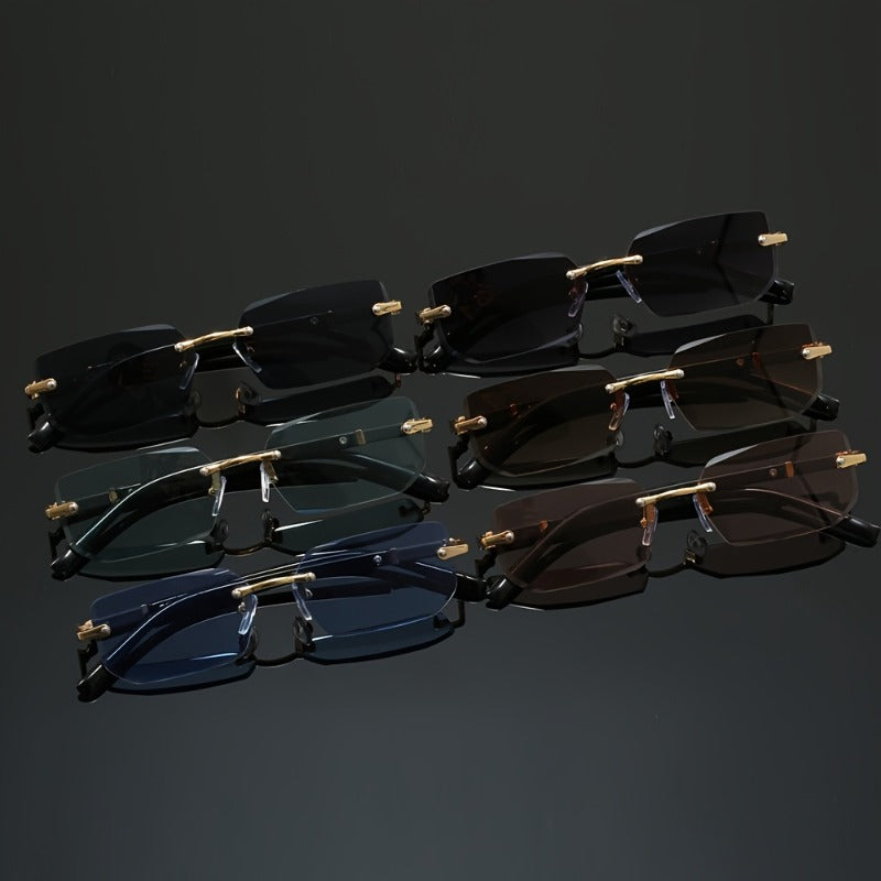 10 Pairs Frameless Butterfly Glasses Oversized Vintage Reading Sunglasses Unisex Multi-Color Metal Hinge Eyeglasses Set for Women Men Fashion Eyewear Bulk Pack