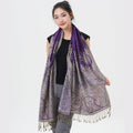 Phoenix Tail Paisley Pashmina Scarf – Thick Warm Wrap Shawl for Women, Luxurious Soft Fabric in 17 Vibrant Colors, Versatile for Formal Events, Everyday Wear & Gifting