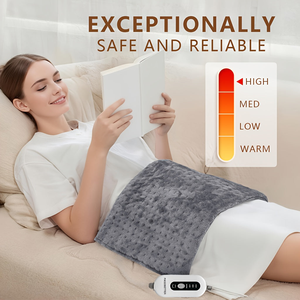 Heating Pad for Back Neck Shoulders & Cramps Ultra Soft Flannel – 6 Heat Settings Dry & Moist Heat Auto Shut-Off Machine Washable Electric Pad, 3 Sizes 12x15 12x24 17x33, Pain Relief Gift for Mom