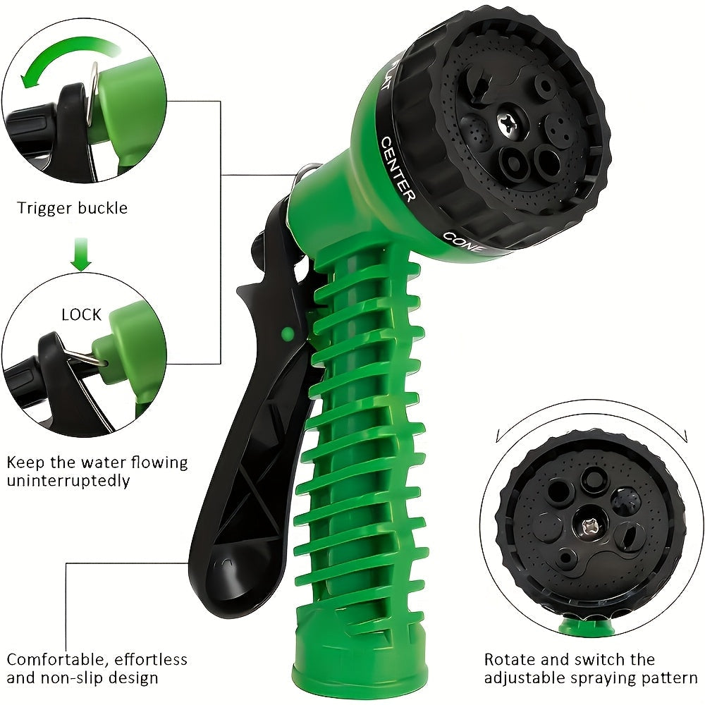 100 Ft Car Wash Hose with 7-Pattern High-Pressure Spray Nozzle – Kink-Free, Lightweight & Rustproof Garden Hose for Car Washing, Lawn, Camping & Outdoor Cleaning