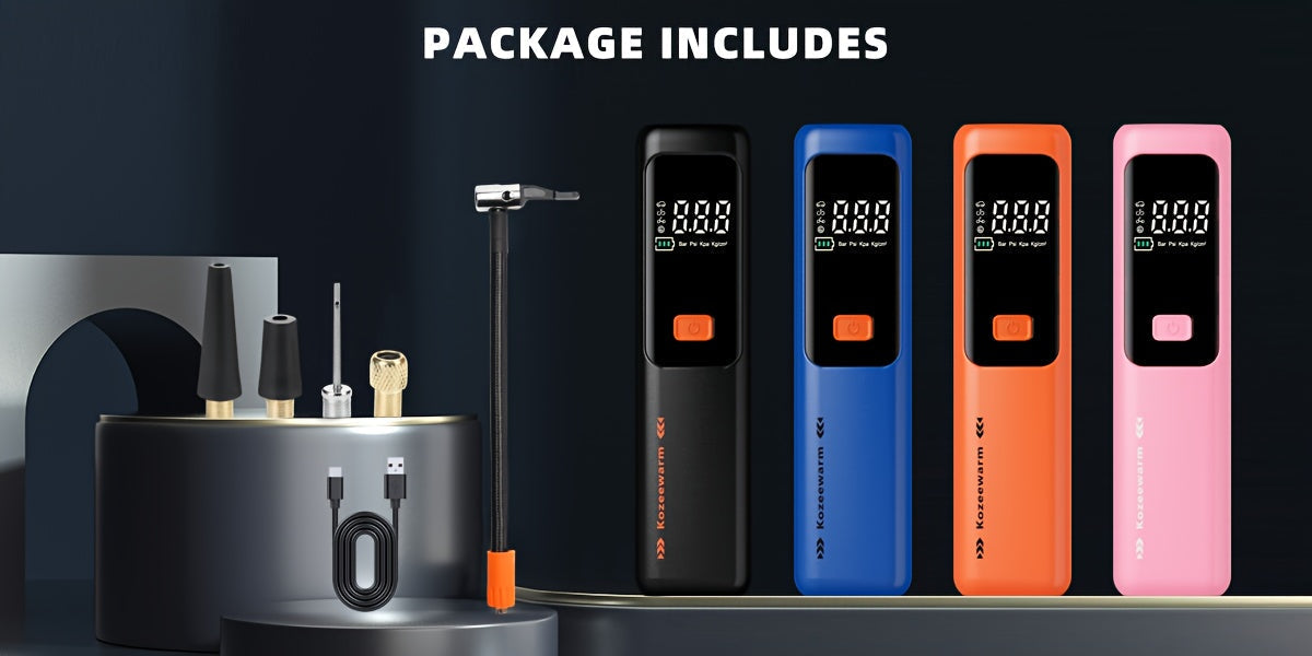 Cordless Tire Inflator Portable Air Compressor Digital Pressure Gauge USB Rechargeable 3X Fast Inflation for Car SUV Truck Bike Motorcycle Ball Sports Equipment Auto Air Pump 18650 Battery 5 Colors