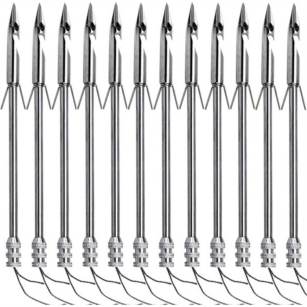 12-Pack Stainless Steel Fishing Slingshot Arrowheads Detachable – Bowfishing Arrow Tips Slingshot Fishing Darts Replacement Broadheads for Bow Fishing Slingshot Shooting Accessories