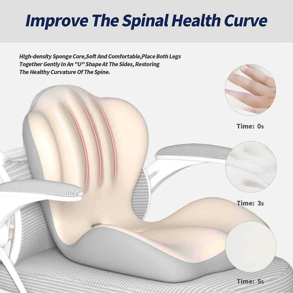 Memory Foam Lumbar Support Cushion for Office Chair & Car Seat – Ergonomic Lower Back & Hip Support Pillow, Breathable Non-Slip Design for Prolonged Sitting Driving Work from Home, 10 Colors