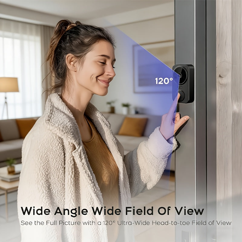 Wireless Video Doorbell Camera No Wi-Fi Needed with 4.3" Indoor Monitor – 1080P FHD 120° Wide Angle Night Vision Two-Way Audio 1200mAh Battery SD Card Storage Easy Install Home Security