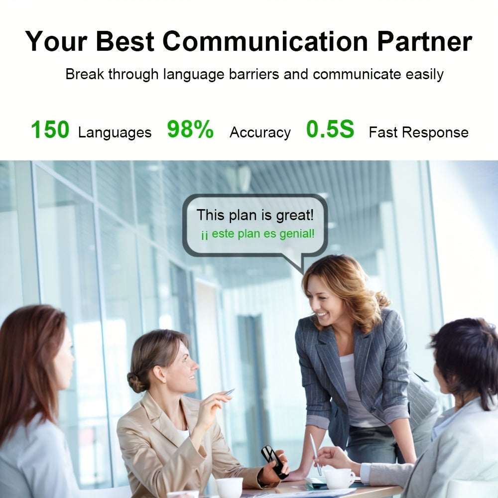 Portable Language Translator Device – Two-Way Instant Voice Translation 137 Languages, APP-Connected High Accuracy Translator for Travel Business Learning, Headphone Compatible