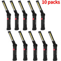 Hanging COB LED Rechargeable Work Light Bulk Pack – Portable Built-In Battery Lamp for Camping Yard Party Garage Vehicle Maintenance Emergency, Black & Khaki, 2 4 6 8 10 Pack Options