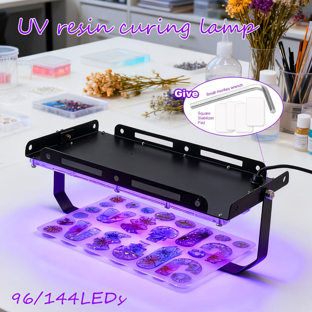 Professional UV LED Resin Curing Lamp 96 or 144 LEDs High Power USB Plug and Play for DIY Jewelry Making Epoxy Resin Hardening Mold Curing Dark Violet