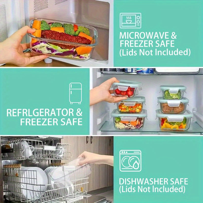 Borosilicate Glass Food Storage Containers 16-Piece Set 8 Sizes – Leak-Proof Lids, Oven Safe to 752°F, Microwave Dishwasher Freezer Safe, Stackable Meal Prep Containers for Leftovers & Lunch