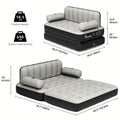 Inflatable Air Sofa Bed 2-in-1 Queen Size – Portable Blow Up Couch & Airbed with Headboard, Cup Holders, External Pump & Storage Bag, 440 lb Capacity for Home, Camping, Guests & Dorms