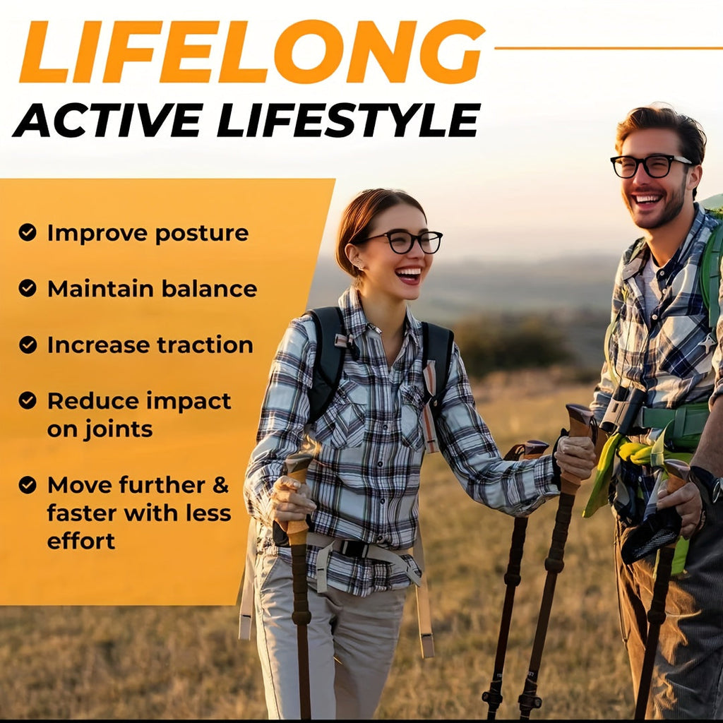Trekking Poles 2 Pack Aluminum Alloy Lightweight Collapsible Telescopic Hiking Sticks with Quick Lock for Men Women Hiking Camping Backpacking Trail Walking