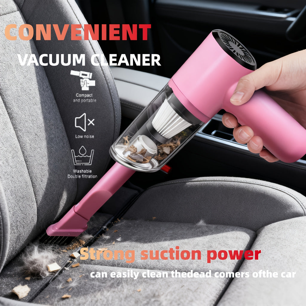 Cordless Car Vacuum Cleaner 7KPa Strong Suction 80dB Quiet Operation 3 Nozzles Rechargeable Handheld Portable Auto Vacuum for Car Interior Home Pet Hair Women Gift Car Accessories