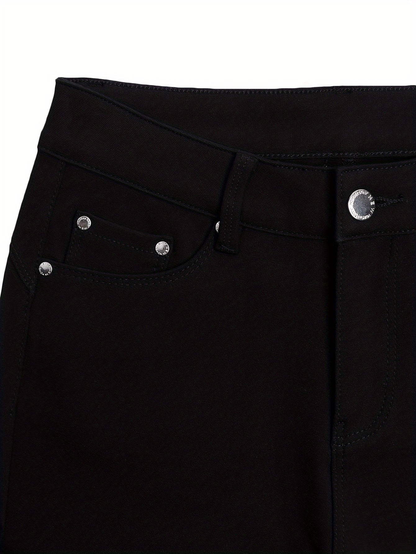 High Waist Stretch Skinny Jeans Women Metal Button Detail Street Style Slim Fit Denim Pants 10 Colors S-XXL
