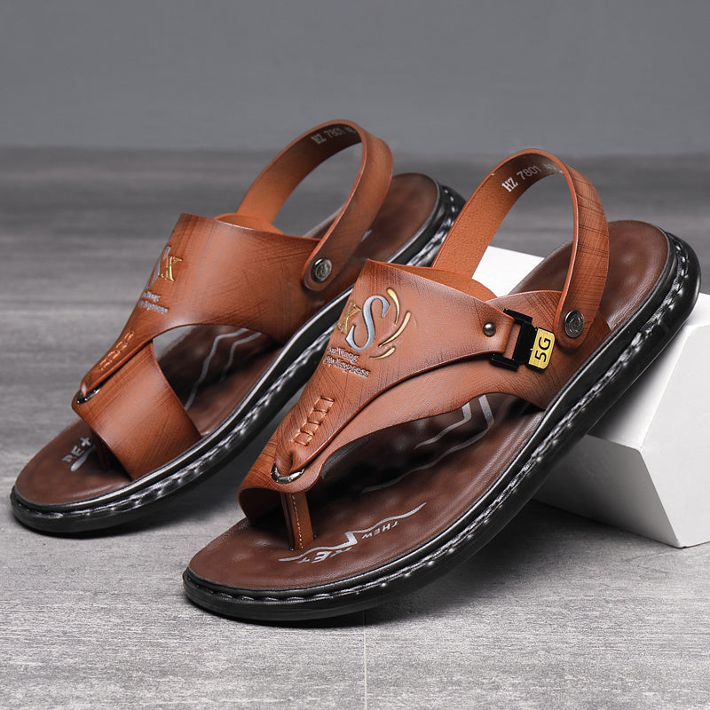 Arch Support Slip-On Men's Hiking Sandals Open Toe – Lightweight All-Season Sports Beach Walking Outdoor Shoes, Black Grey Brown, Wide Sizes US 7–13.5
