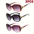 3 Pairs Women's UV Protection Fashion Sunglasses Set – Trendy Anti-UV Shades for Daily Wear Leisure Outdoors Beach Vacation Gift for Her