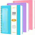 Spiral Notebook 3 Pack A5 Hardcover College Ruled 300 Pages 100GSM Thick Paper PVC Cover Notepad Set for Women Girls Students School Office Journaling 5.7x8.4 with Built-In Ruler