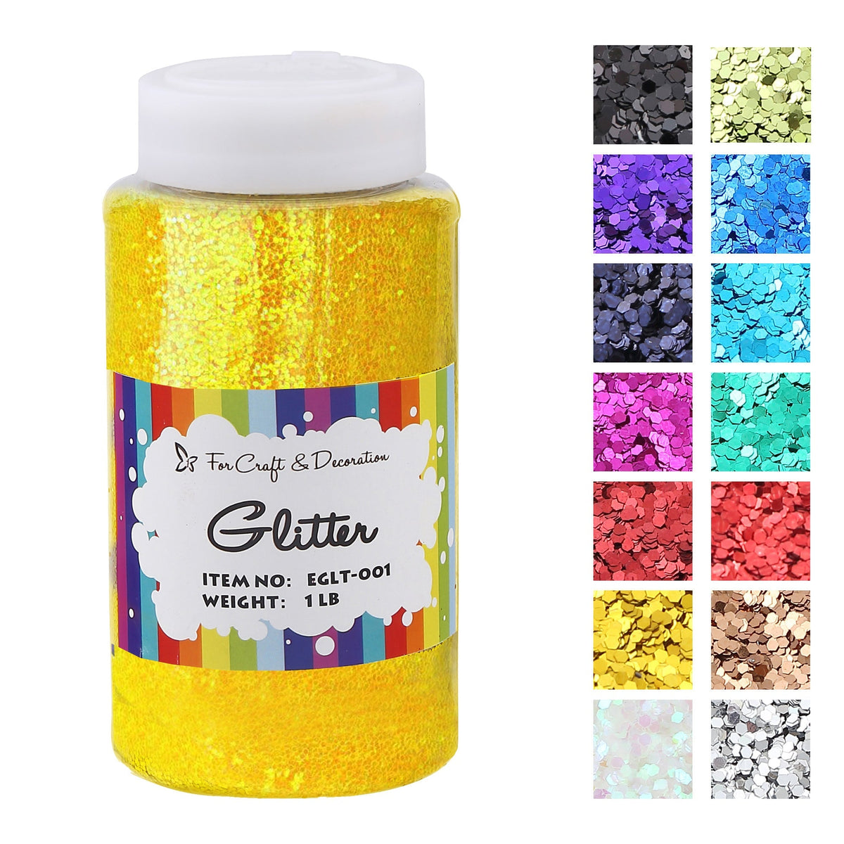 1lb Craft Glitter Powder 19 Colors – Fine Ultra Fine Chunky Glitter with Shaker Top for Tumblers Resin Scrapbooking DIY Crafts, Bulk Glitter for Kids Adults Artists