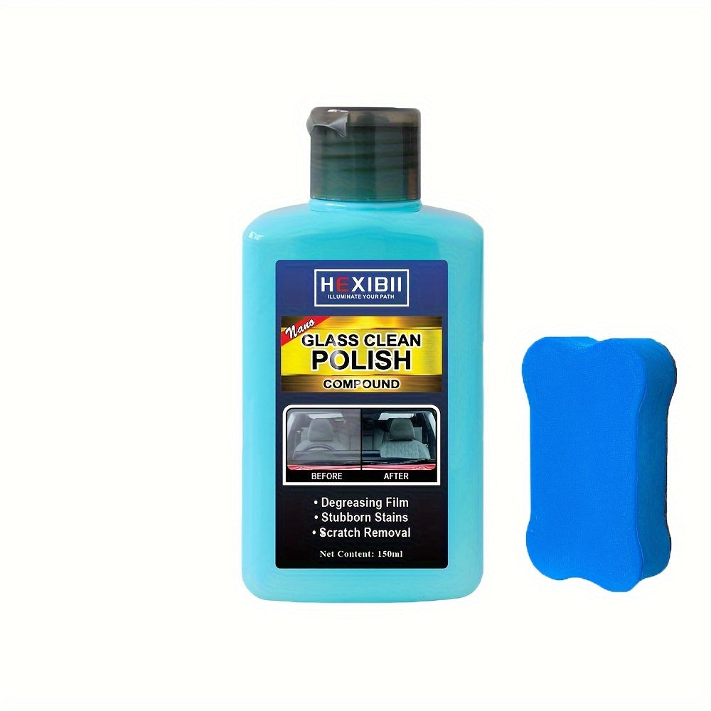 Car Glass Oil Film Cleaner & Windshield Restorer Paste – Removes Oil Film Coatings Water Spots from Auto Windshield & Home Glass, Surfactant-Free Cream Formula for Crystal Clear Visibility