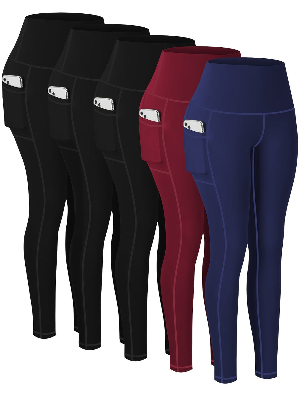 Women's Compression Yoga Pants 5 Pack 7/8 Length High-Waist – Printed Fitness Leggings with Leopard Camo & Solid Patterns for Gym Running Pilates, Athletic Tracksuit Bottoms S-XXL