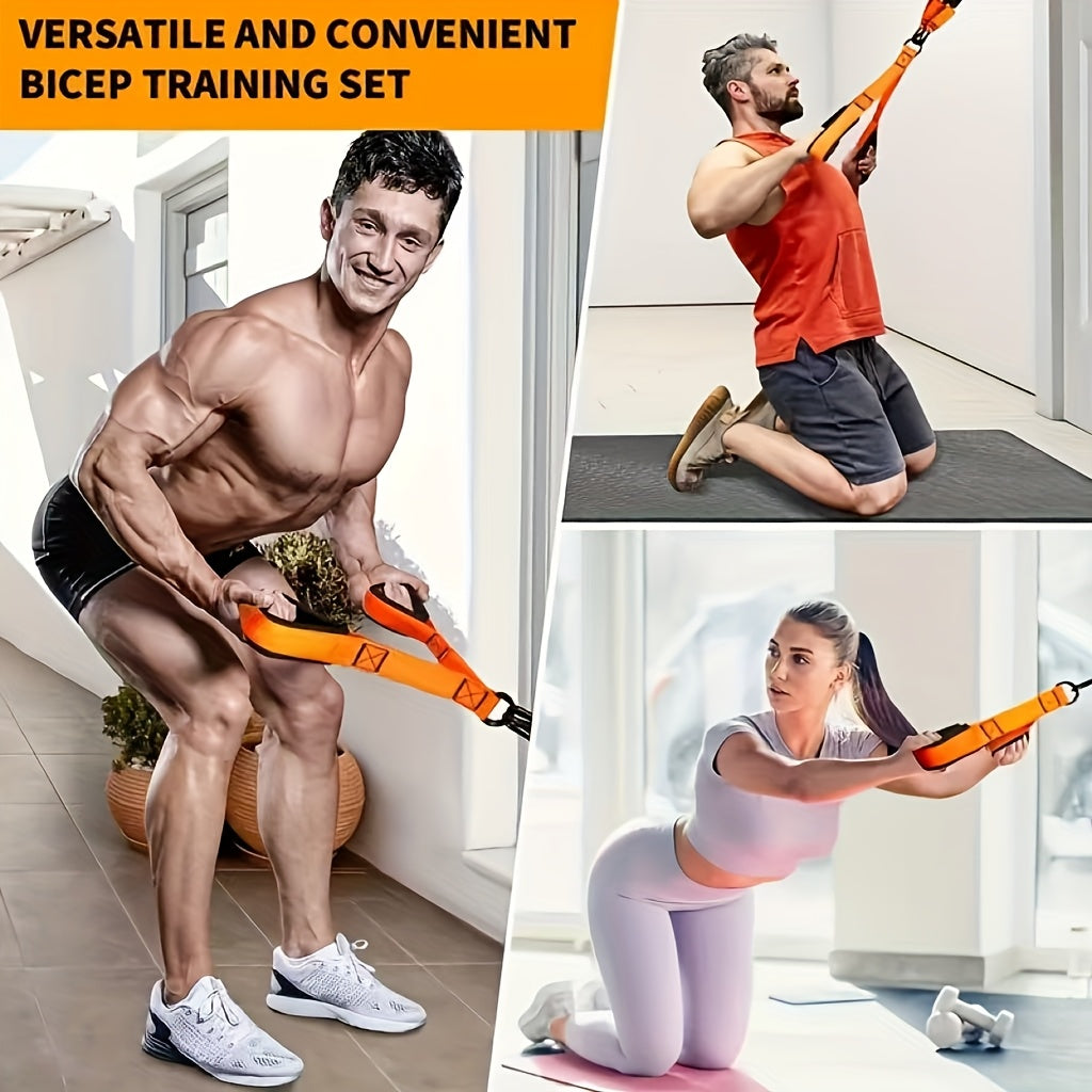 Resistance Bands Set 5pcs Heavy-Duty Latex 225 LBS Capacity – Home Gym Workout Bands with Door Anchor & Handles for Lat Pulldown Shoulder Arm Bicep Curl Face Pull Deltoid Training Men Women