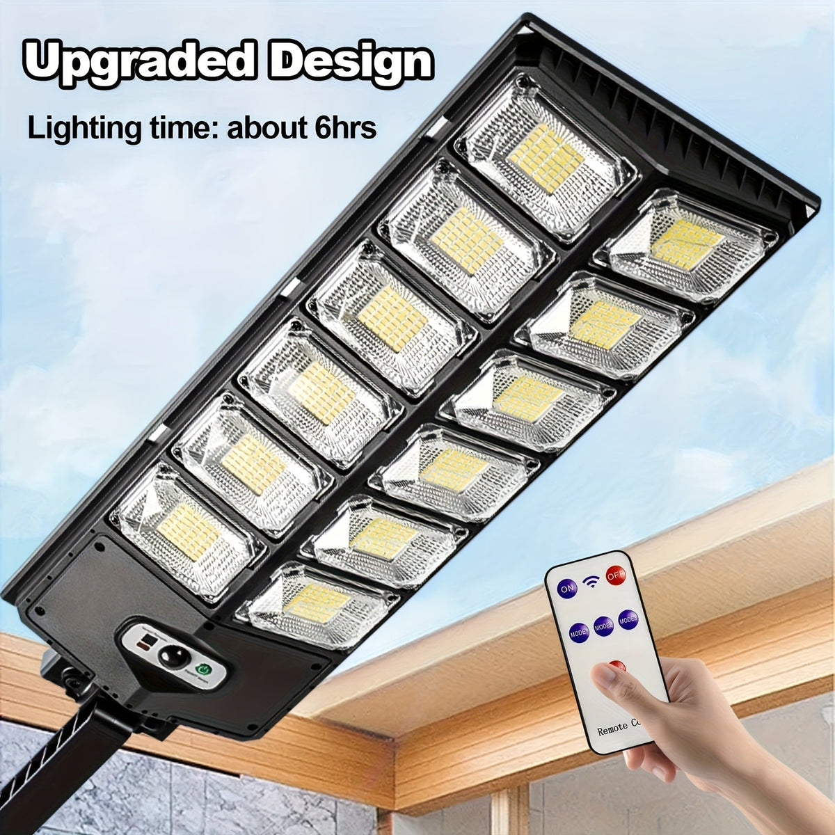 Solar Street Lights Outdoor 504 LED IP44 Waterproof Dusk to Dawn Auto On/Off Solar Floodlight for Yard Driveway Parking Lot Garden Deck – Bright Solar Powered Security Area Light