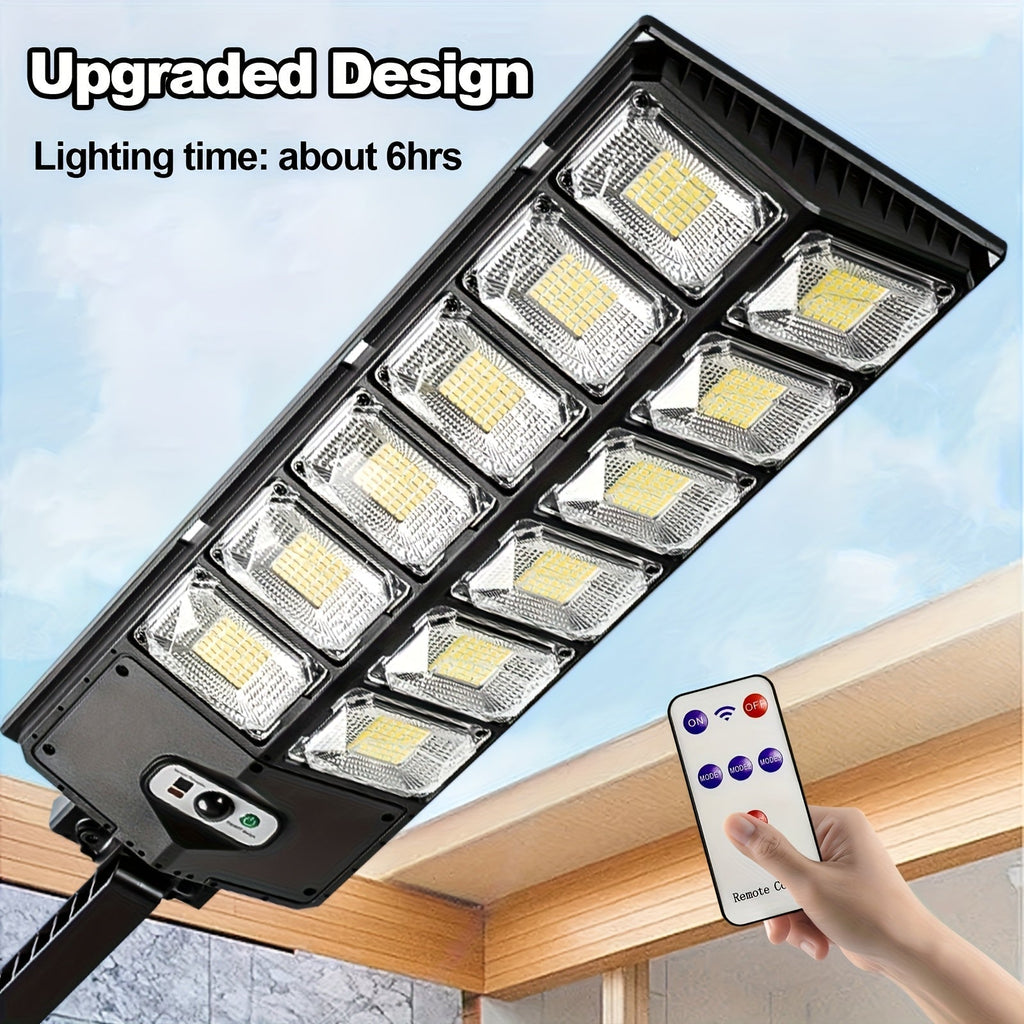 Solar Street Lights Outdoor 504 LED IP44 Waterproof Dusk to Dawn Auto On/Off Solar Floodlight for Yard Driveway Parking Lot Garden Deck – Bright Solar Powered Security Area Light