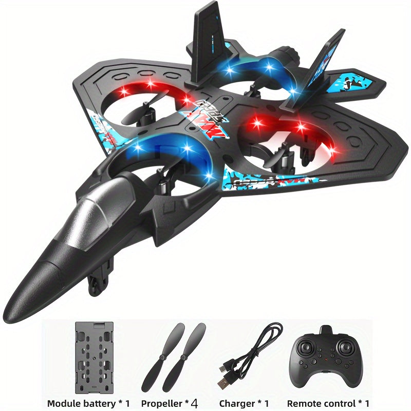 Beginner RC Drone with Height Hold & Remote Control – Rechargeable Mini Quadcopter for Kids & Adults, Indoor Outdoor Flying Toy Gift, Black Blue Red