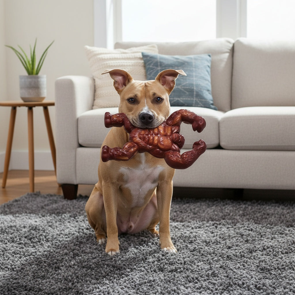 Durable Dog Chew Toy for Medium Large Dogs Unbreakable Beef Flavor Rubber Chew Stick Safe Teething Gum Health Training Toy for Aggressive Chewers by KYLINSURE Long-Lasting