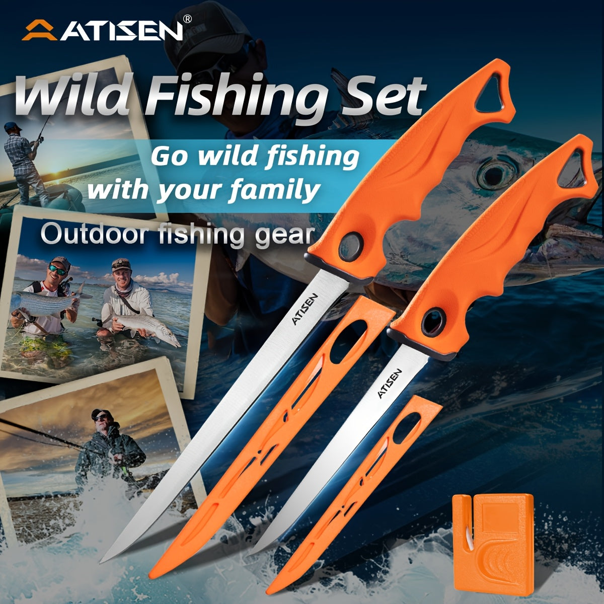 Fishing Knife Set 7/23/104/107-Piece – Stainless Steel Fillet Boning Gutting Knives with Line Cutter Camping Cutting Carving Tool Kit for Freshwater Saltwater Fishing Fisherman Gift for Men