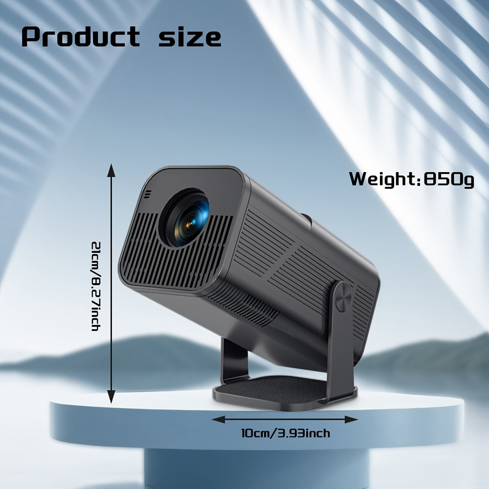 Portable Smart Projector WiFi 6 4K Decoding 1080P Native Android 11 Home Theater Outdoor Movie Projector with Screen Mirroring Built-In Speaker by AMOVFILM – White Black
