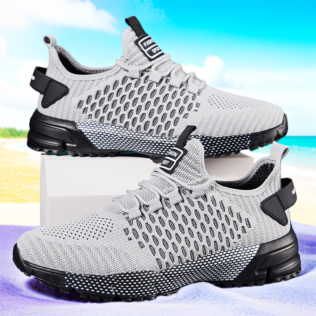 Men's Thick-Soled Non-Slip Sneakers – Lightweight Lace-Up Casual Walking Shoes for Hiking, Outdoor & Daily Wear, Comfortable Low-Top Athletic Sneakers for Men, Spring Autumn Trail Running Shoes