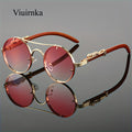 Round Metal Frame Gradient Sunglasses for Men & Women – Luxury Double Bridge, Leopard Detail Hinges, Gradient PC Lenses, Includes Case, Chic Vacation & Street Style Eyewear