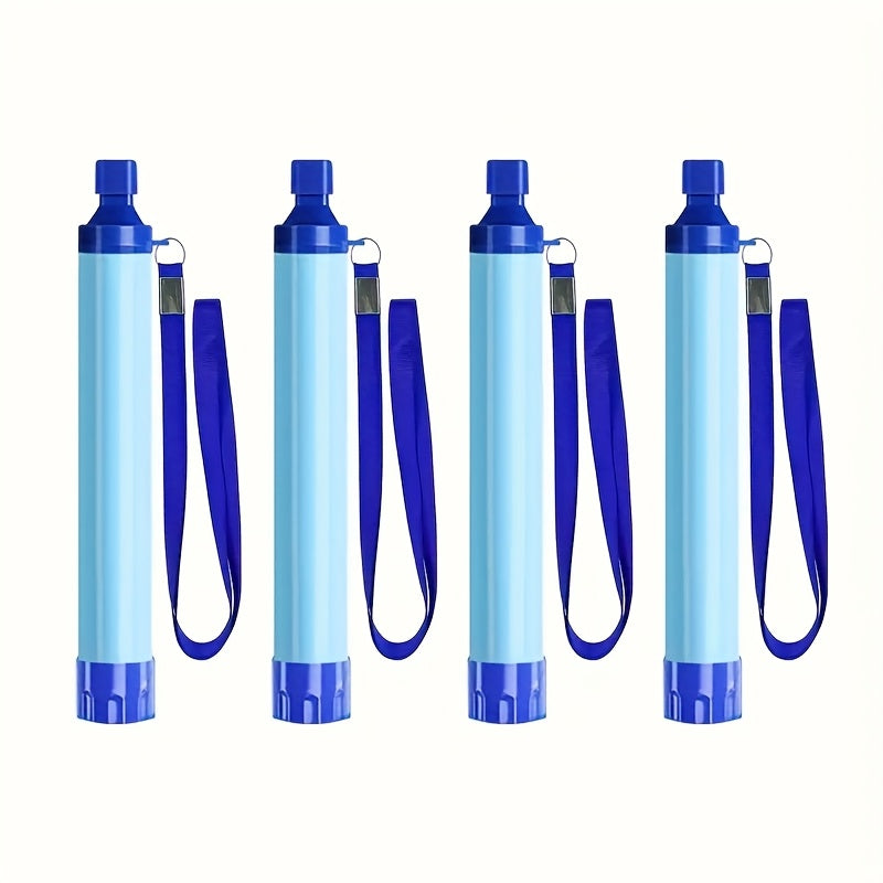 Water Filter Straw Kit with Lanyard & Extension Tube – ABS Portable Purifier Straw Removes Bacteria & Protozoa for Camping Hiking Backpacking Travel Emergency Survival Preparedness, 1 2 4 6 Pack
