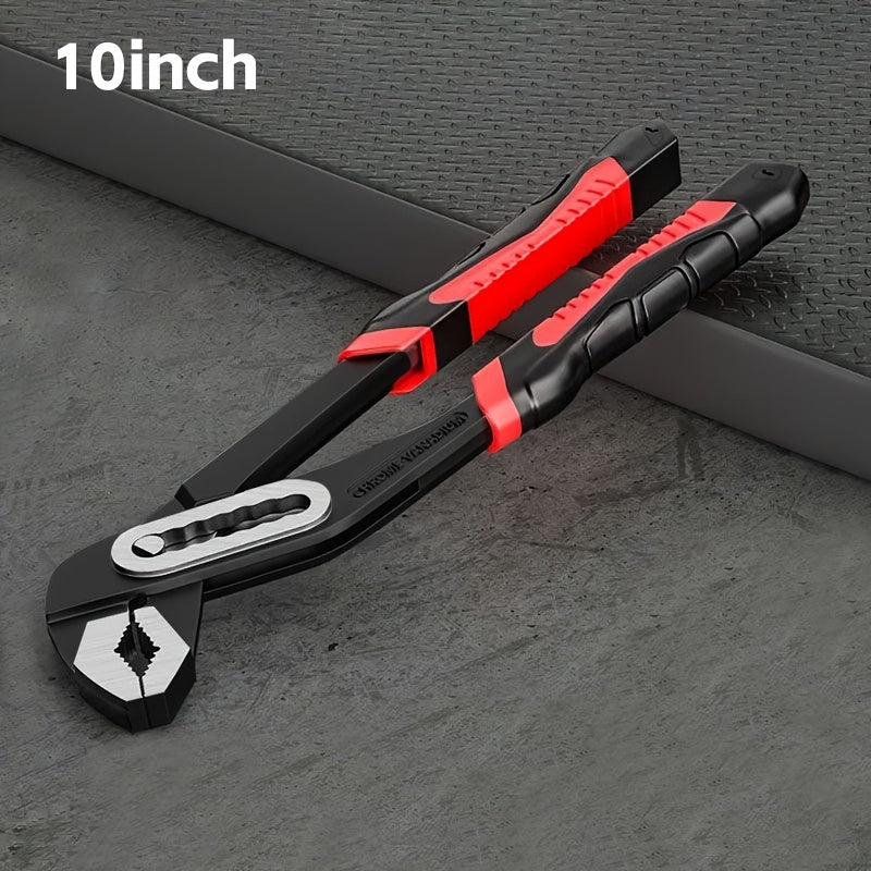 Heavy Duty Adjustable Water Pump Pliers 8 10 12 Inch Large Opening Quick Adjustment Channel Lock Style for Plumbing Pipeline Bathroom Construction Car Maintenance DIY Repair