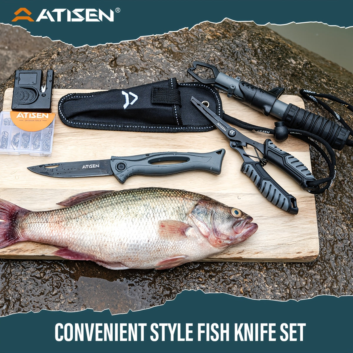 Fishing Knife Set 7/23/104/107-Piece – Stainless Steel Fillet Boning Gutting Knives with Line Cutter Camping Cutting Carving Tool Kit for Freshwater Saltwater Fishing Fisherman Gift for Men