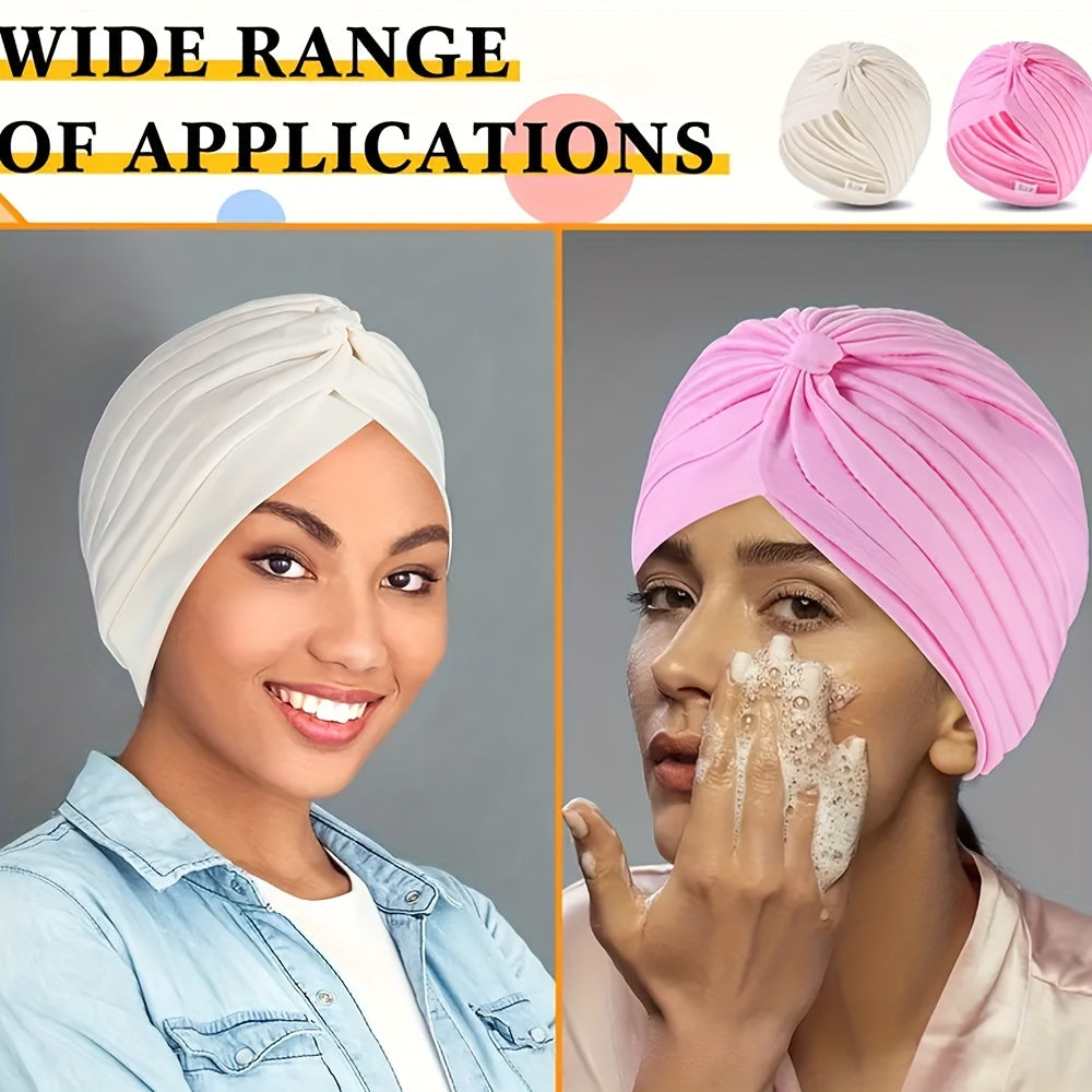 15-Pack Bohemian Turban Head Wraps Women – Pre-Tied Pleated Multicolor Twisted Hair Wraps Breathable Ultra-Soft Headbands Chemo Hair Loss Everyday Style