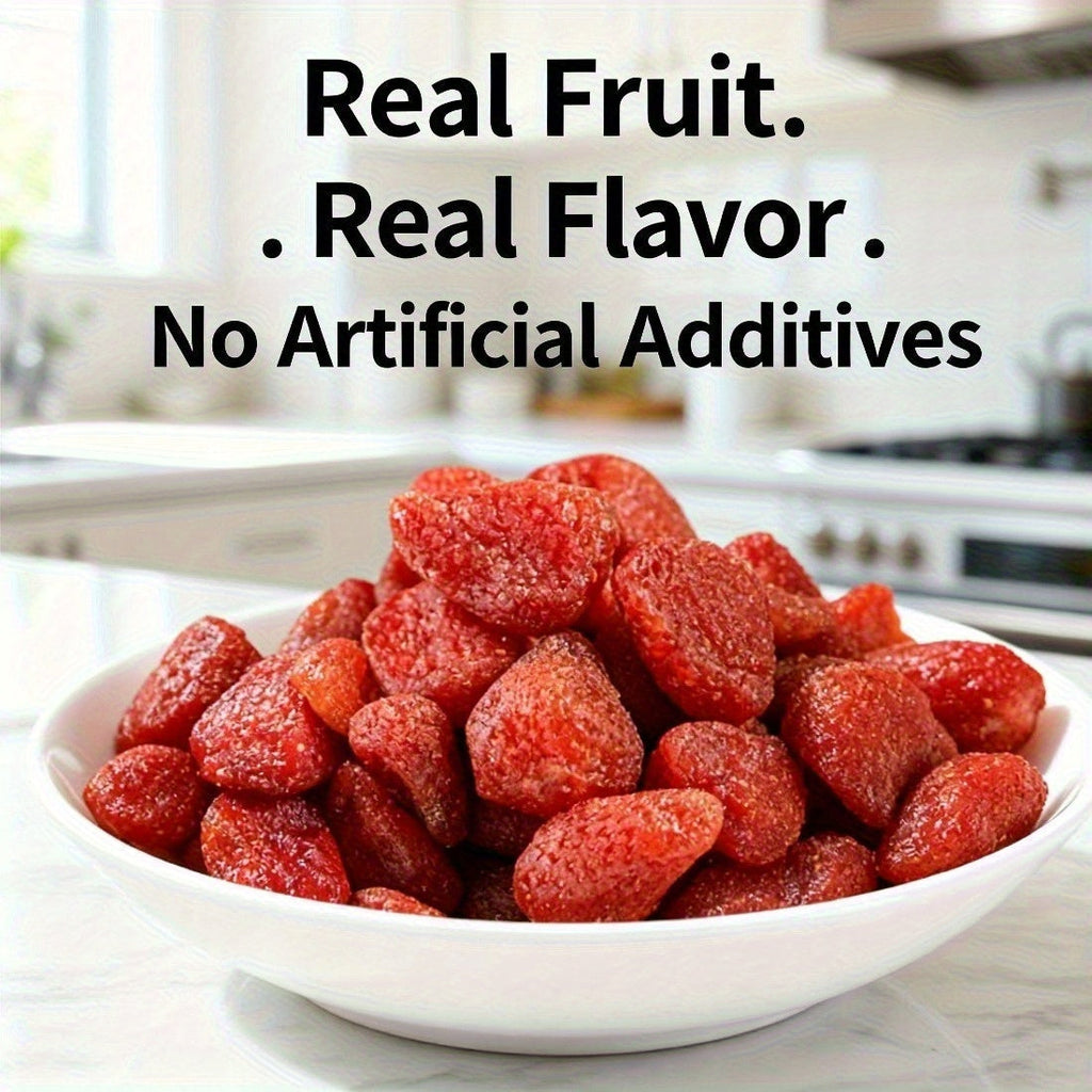 Dried Strawberries Snack 3 Bags Pack Low Sugar Natural Gluten Free Fruit Snack for Office Parties Holidays