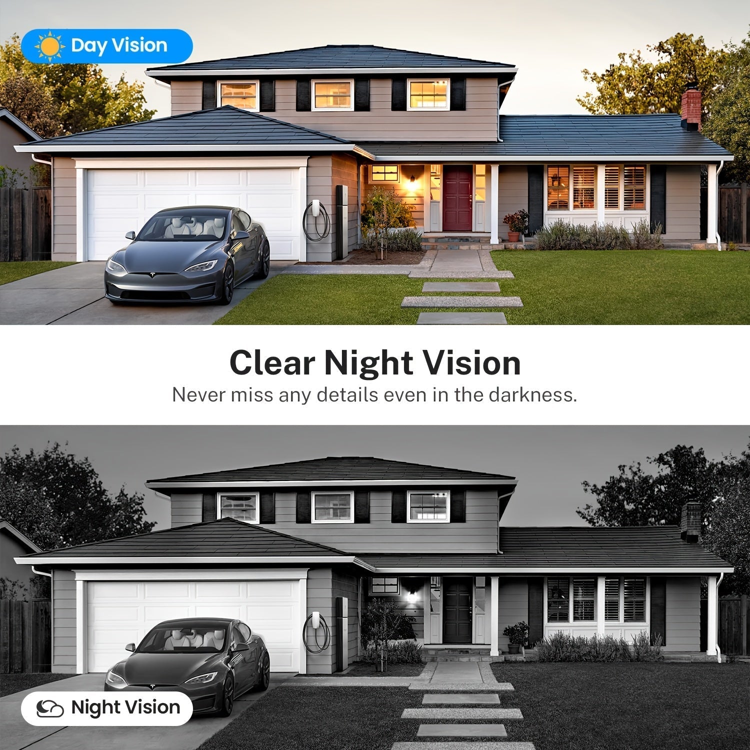 Smart Video Doorbell 960P WiFi Wireless Camera - Two-Way Talk Color Night Vision AI Person Vehicle Detection 2.4G 5G Dual Band 3:4 Full View Real-Time Remote Monitoring Home Security
