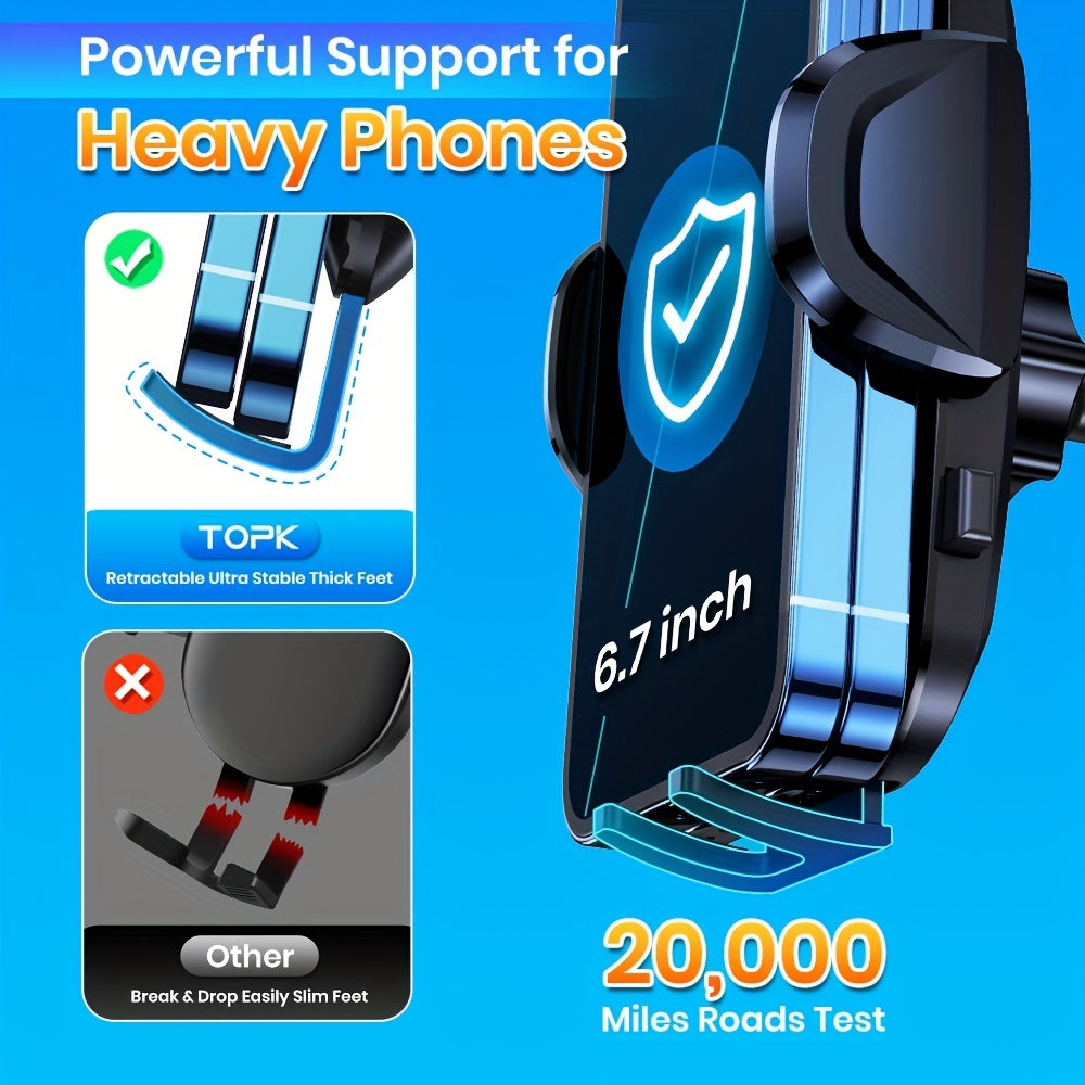 Car Phone Holder Mount 360° Rotation Strong-Grip Suction Dashboard & Windshield Cradle One-Hand Snap-In Universal Fit iPhone 17 16 15 14 13 Samsung Galaxy Android Handsfree Stand | Nova Mart