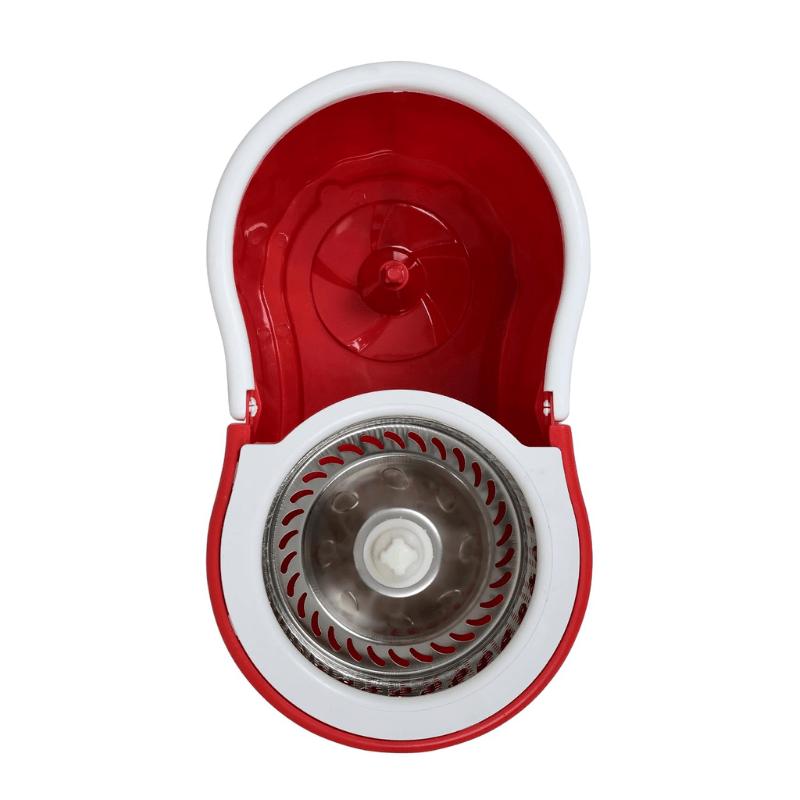 360° Spin Mop and Bucket Set with Wringer – Microfiber Mop Refills Stainless Steel Extended Handle Separate Compartment Floor Cleaning System for Hardwood Tile Laminate, Upgrade Option with 2 Refills