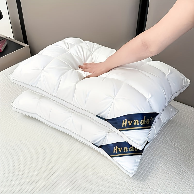 2 Pack Luxury Hotel Quality Bed Pillows – Cooling Deep Sleep Neck Support Non-Collapse Hypoallergenic Polyester Fill Queen King Size White Gray Pink All Season Sleeping Pillow Gift