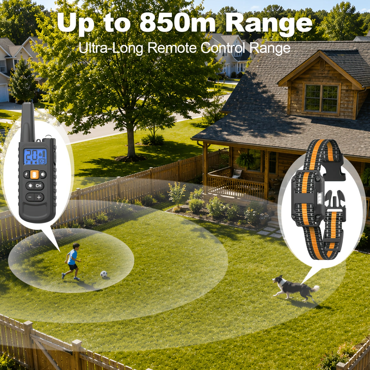 Dog Training Collar with Remote 3300ft Range Rechargeable E-Collar for 1 2 3 Dogs 5-120 Lb Beep Vibration Safe Shock Waterproof for Small Medium Large Breeds Off-Leash Obedience