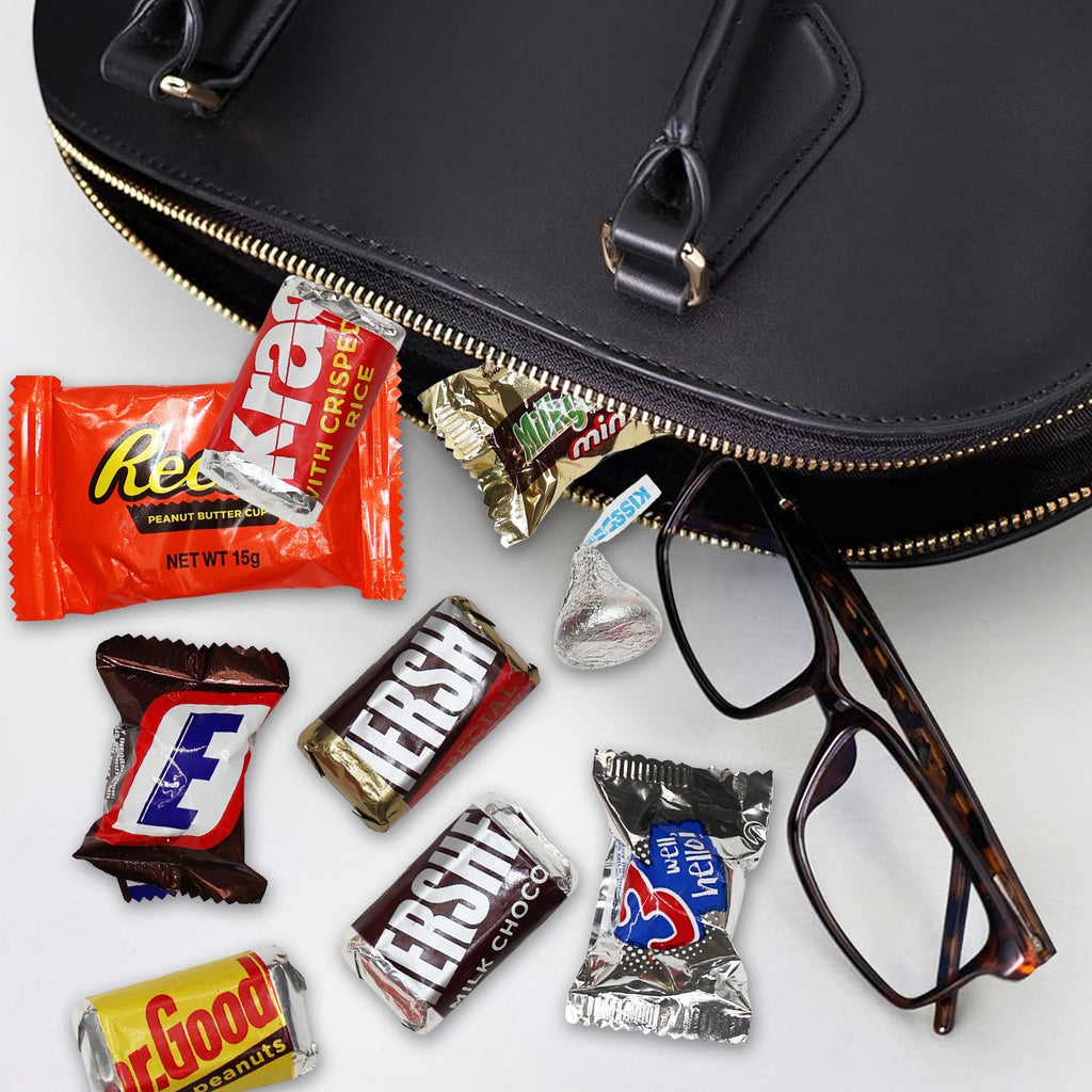 Assorted Chocolate Mix 1 Pound Bulk Bag – Individually Wrapped Milk Chocolate Peanut Butter Caramel Variety Perfect for Halloween Parties Holidays & Everyday Snacking