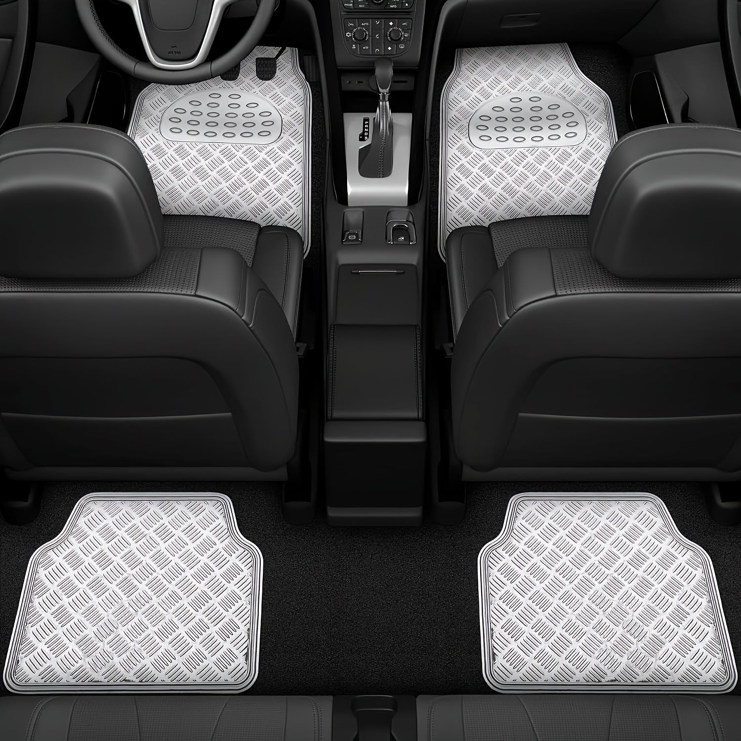 4-Piece Car Floor Mats Set Waterproof All-Weather Heavy Duty - Non-Slip Dustproof Easy Clean Universal Fit for SUV Truck Sedan, Full Coverage Interior Protection Mats in Multiple Colors