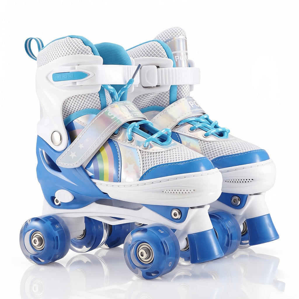 Adjustable Kids Roller Skates with Light-Up Wheels – Fun LED Rollerskates for Boys & Girls Ages 4–12, Youth & Toddler Sizes S/M/L, 9 Colors